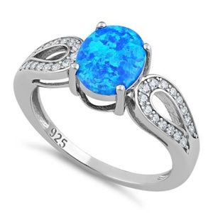 Sterling Silver Oval Australian Opal NEW Ring